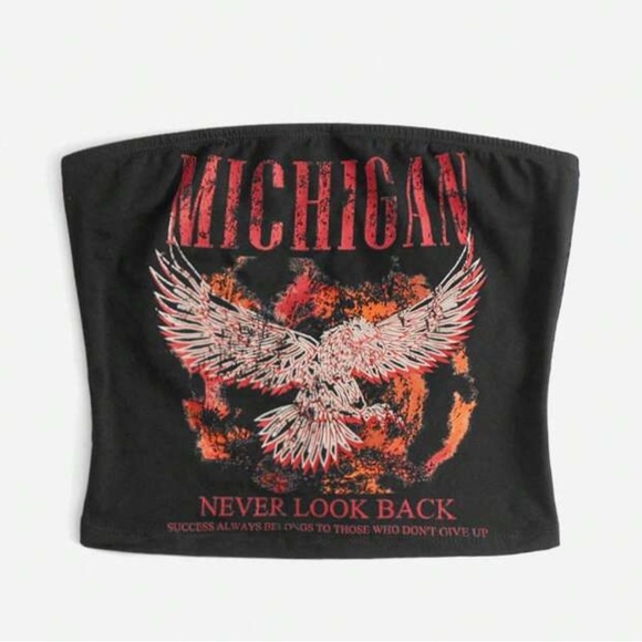 SHEIN Black and Red Graphic Tube Top - Picture 1 of 3